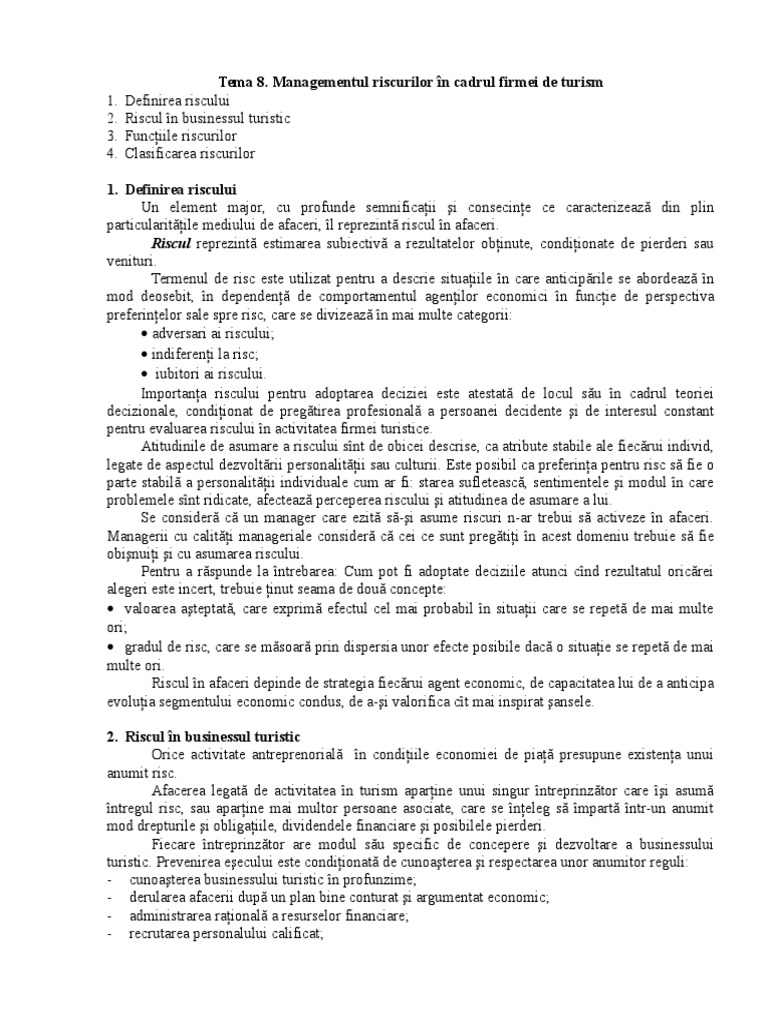Managementul Riscurilor | PDF