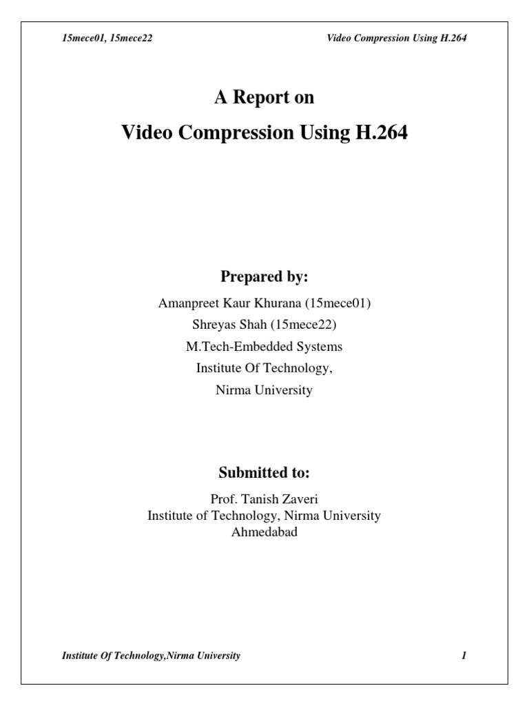 Video Compression Using H.264 | PDF | Computers
