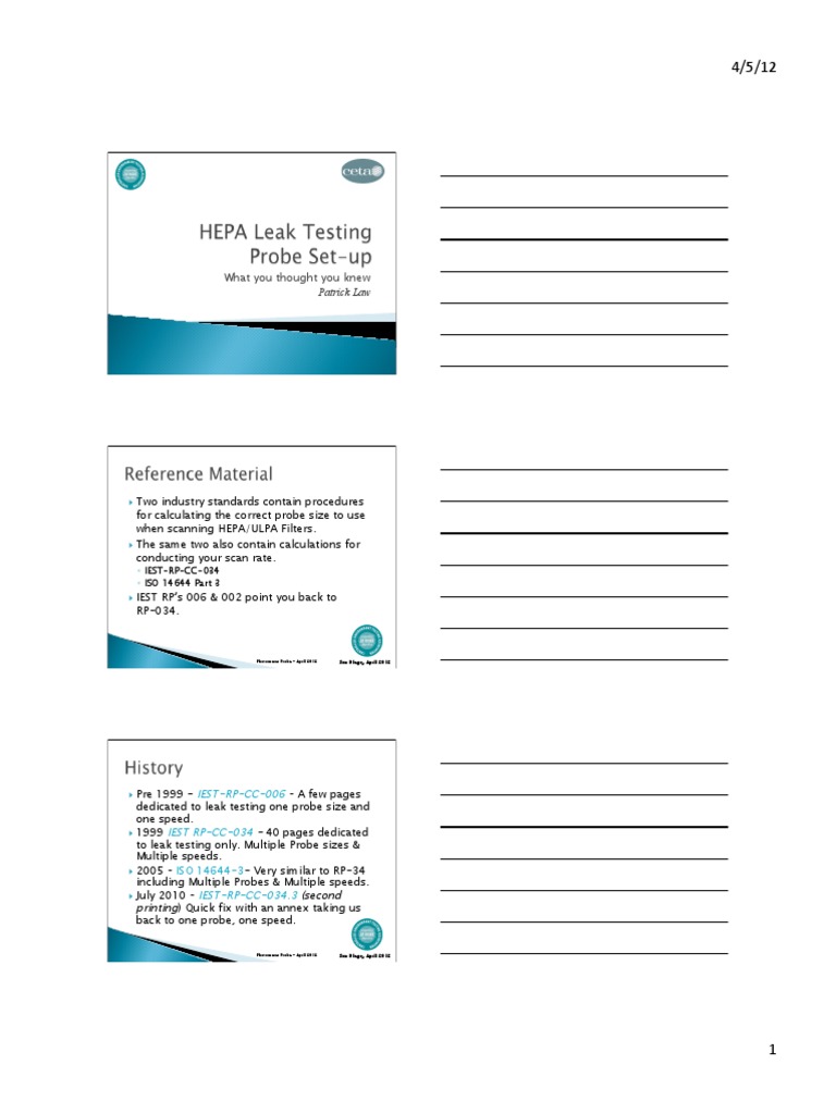 Hepa Filter Testing Pdf Pdf Applied And Interdisciplinary Physics