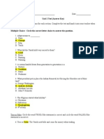 Unit 2 Test (Answer Key)