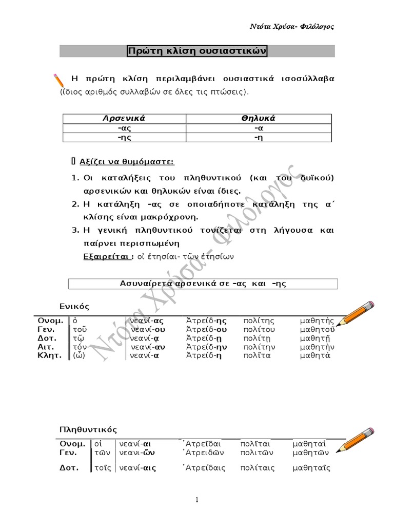 Prwth Klish Oysiastikwn Arxaia Ellhnika Pdf
