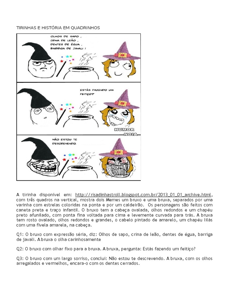 Atividade - Tirinhas e História em Quadrinhos | PDF