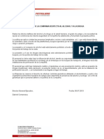 Politica de La Empresa Acerca Del Alcohol y La Droga