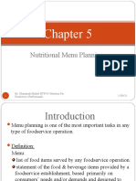 Chapter 5- Nutritional Menu Planning