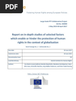 Report on in-depth studies of selected factors which enable or hinder the protection of human rights in the context of globalisation