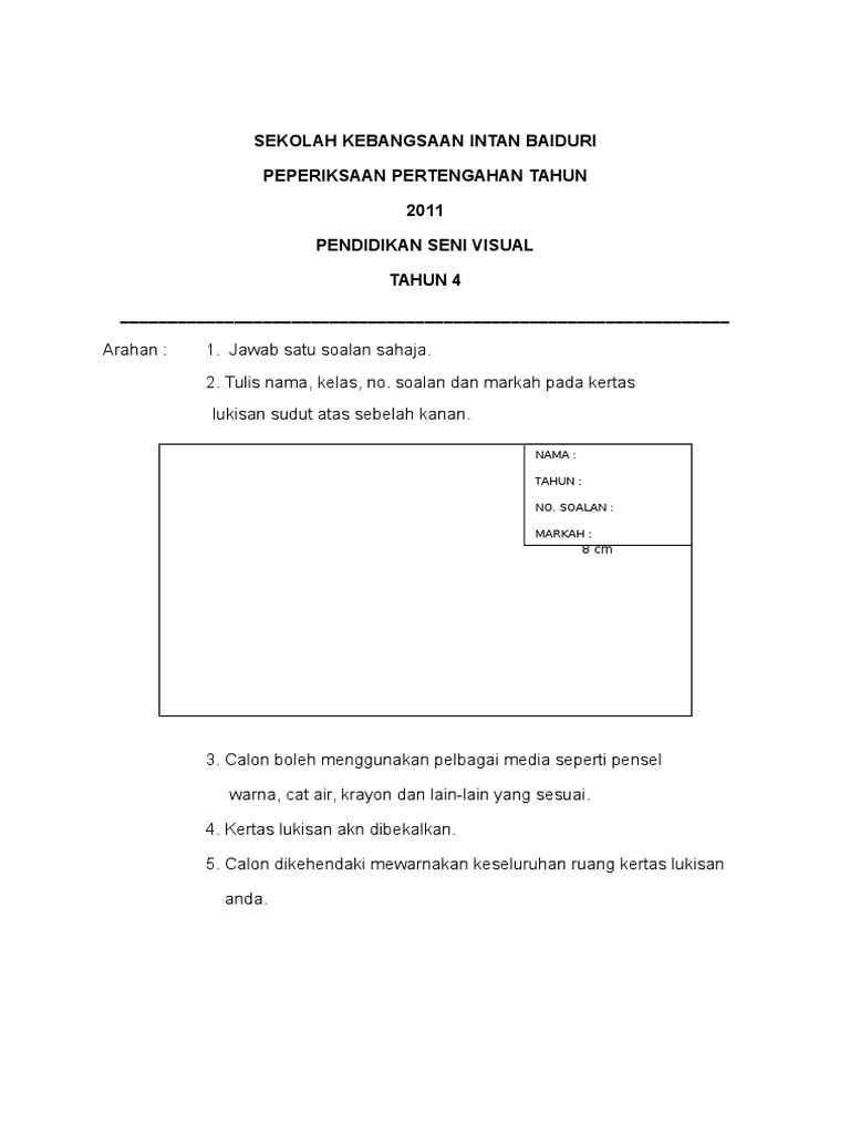 Soalan Peperiksaan Pertengahan Tahun PSV Tahun 4  PDF