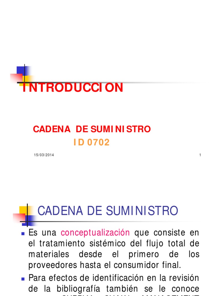 Introducción a la Cadena de Suministro | PDF | Logística | Distribución ...