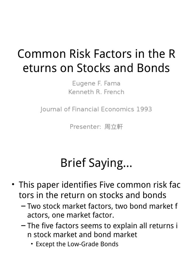 Common Risk Factors in The Returns On Stocks | PDF | Volatility ...