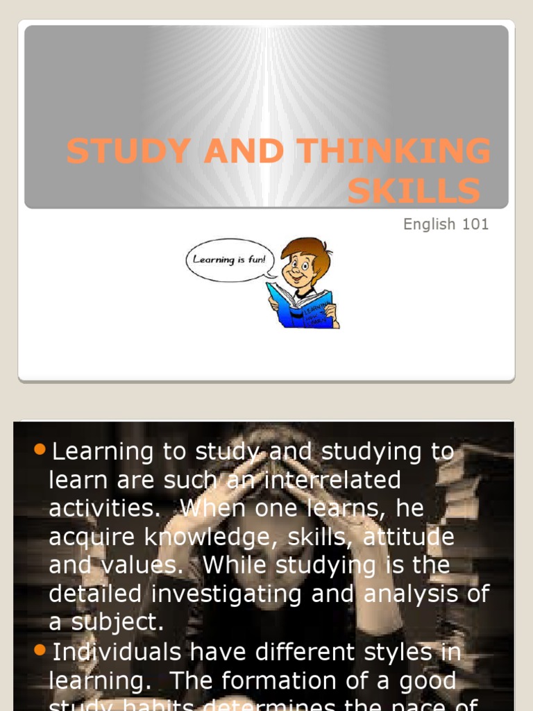 Study and Thinking Skills Overview | PDF | Inquiry | Evaluation
