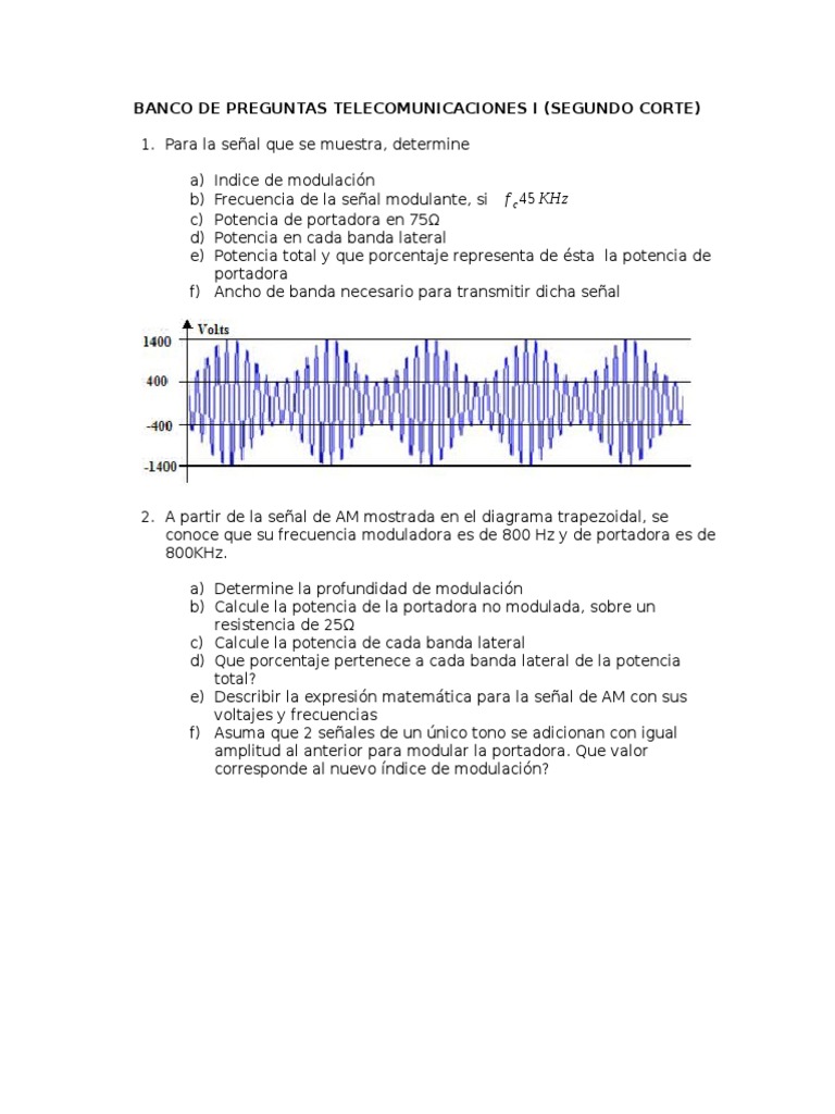 Índice de Modulación en Telecomunicaciones | PDF | Modulación ...