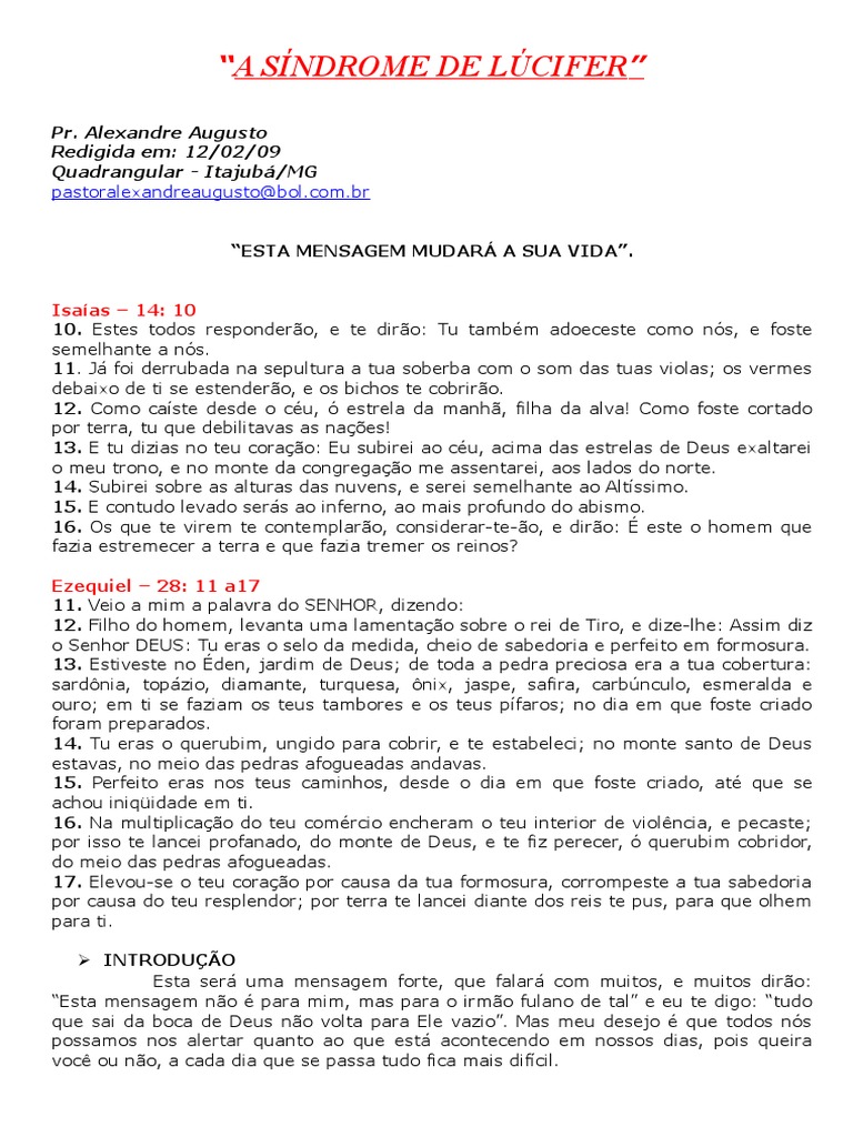 A Sindrome de Lucifer | PDF | Anjo | Lúcifer