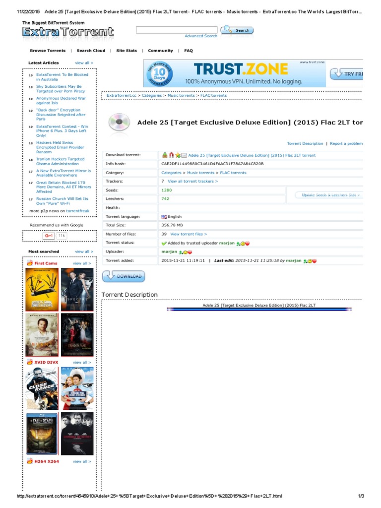 Download Torrent 25 By Adele
