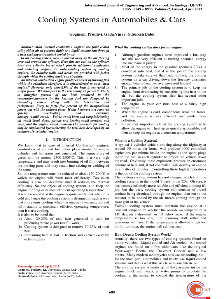 Automotive Cooling Systems Guide | PDF | Computers | Technology ...