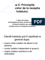 Tema 5: Principiile Operatiunilor de La Receptia Hotelului.