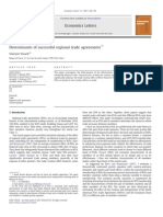 Determinants of Successful Regional Trade Agreement