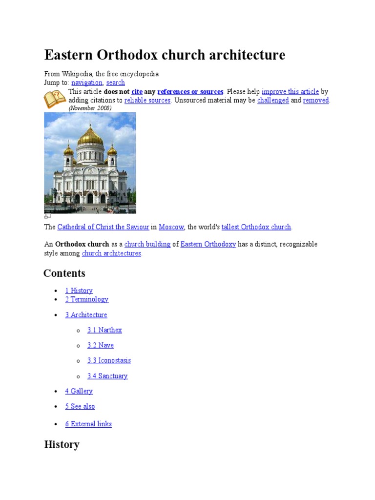 EASTERN ORTHODOX CHURCH intelligence overview