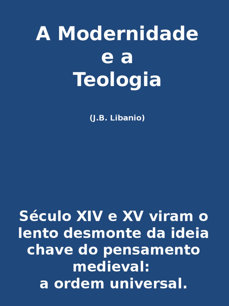 Teologia e Modernidade: Mudanças e Diálogo | PDF | Divindade ...