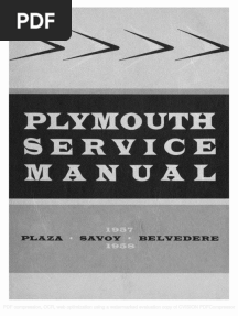 1957 1958 Plymouth Service Manual