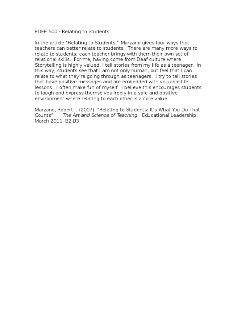 Effective Ways to Relate to Students | PDF