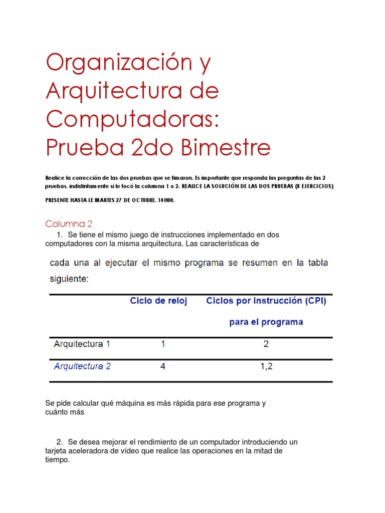 Ejercicios de Evaluación de Computadoras | PDF | Programa de ...