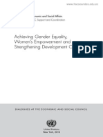 Achieving Gender Equality, Women's Empowerment and Strengthening Development Cooperation