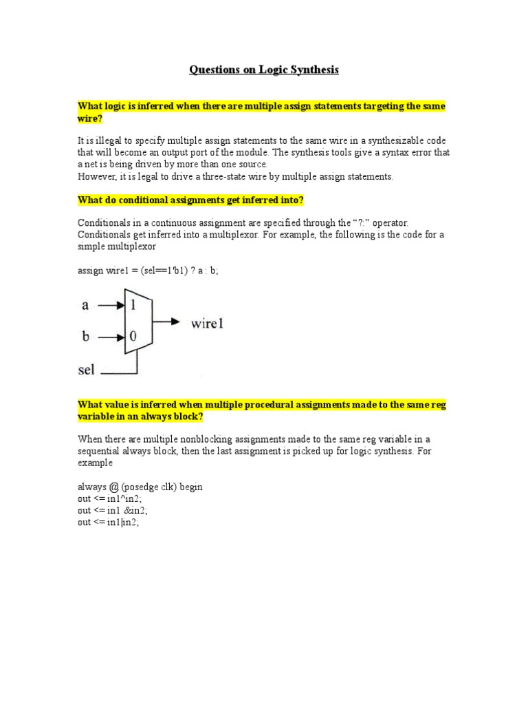 Logic Synthesis Interview Questions | PDF | Field Programmable Gate ...