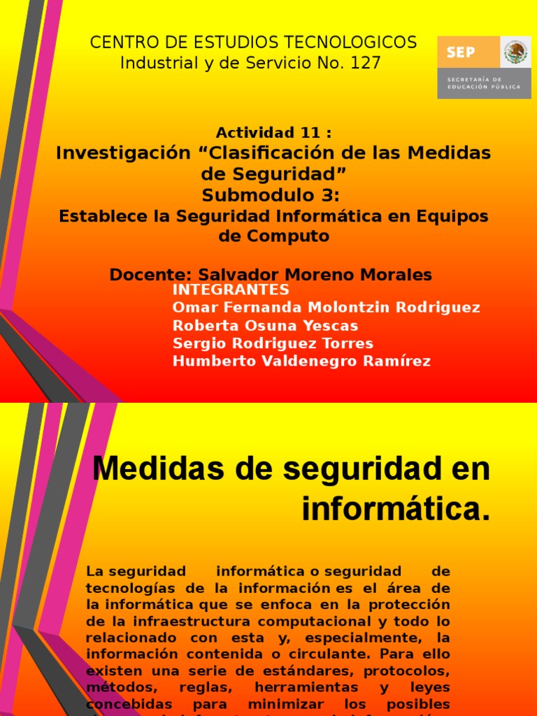 Clasificación de Las Medidas de Seguridad | Seguridad y privacidad en