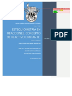 ESTEQUIOMETRÍA EN REACCIONES. CONCEPTO DE REACTIVO LIMITANTE - Química