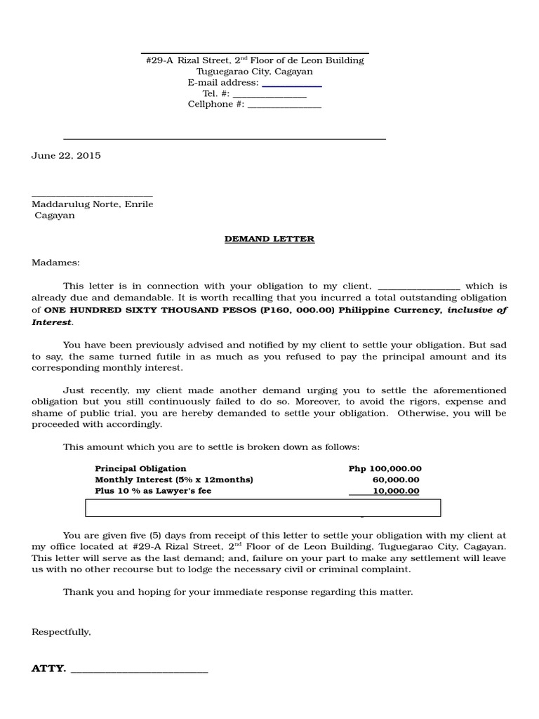 Demand Letter - Sample | PDF