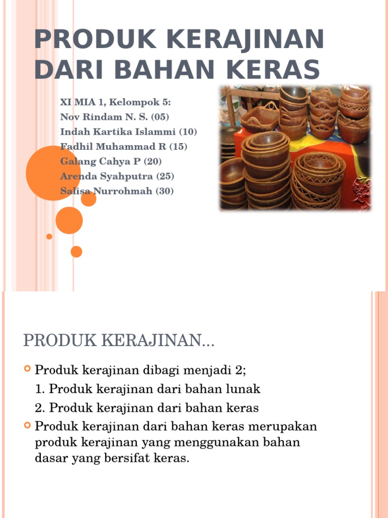 Produk Kerajinan  Dari Bahan  Keras 