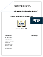A Project Report On:: "Judicial Review of Administrative Action"