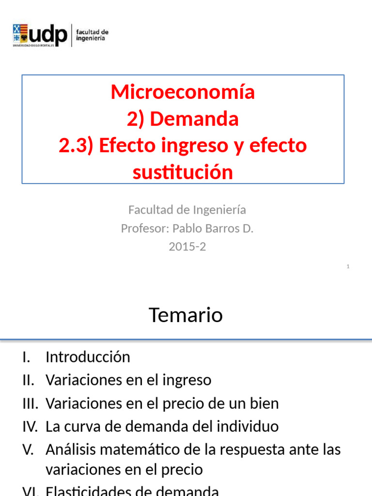 Efecto Ingreso y Sustitución en Demanda | PDF | Curva de demanda | Precios