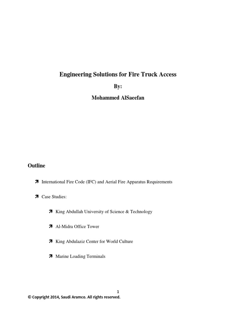 Engineering Solutions For Fire Truck Acces | PDF | Fire Engine | Lane