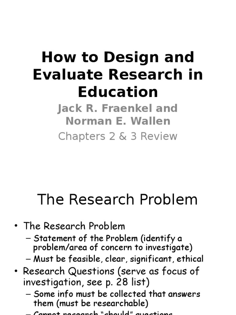 How to design and evaluate research in education jack r fraenkel and