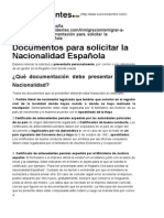Documentación Para Solicitar La Nacionalidad Española