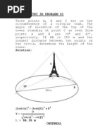 Trigonometry 3D Problem 01: Hcot Hcot D H D Cot Cot