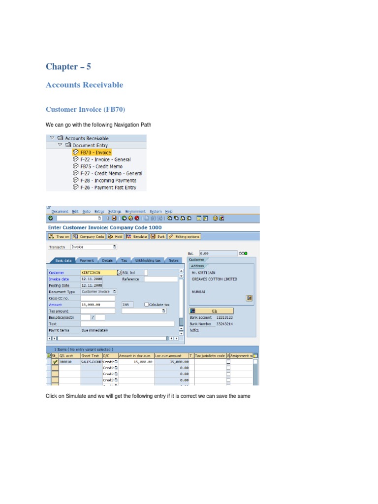SAP Accounts Receivable Training Tutorial Exchange Rate Invoice