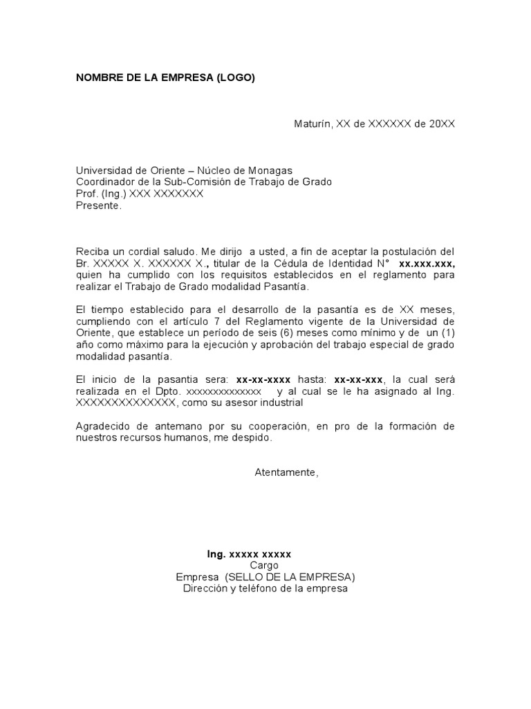 05Modelo Carta de Aceptación de Pasantía