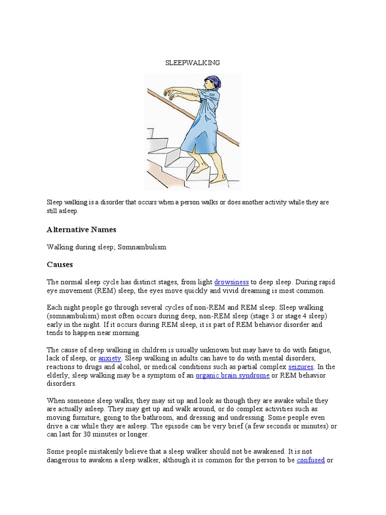 Alternative Names Sleepwalking PDF Sleep Rapid Eye Movement Sleep