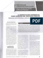 La Bonificación Diferencial Como Derecho Del Servidor Público - José María Pacori Cari