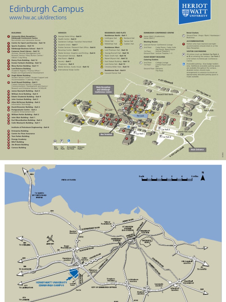 Heriot Watt Campus Map Edinburgh Heriot-Watt University Campus Map | Pdf | Road Transport |  Transport