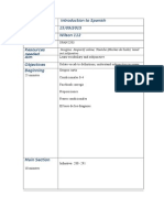 11:10 Session Introduction To Spanish Date 15/09/2015 Venue Wilson 112 Participants Resources Needed Aim Objectives Beginning