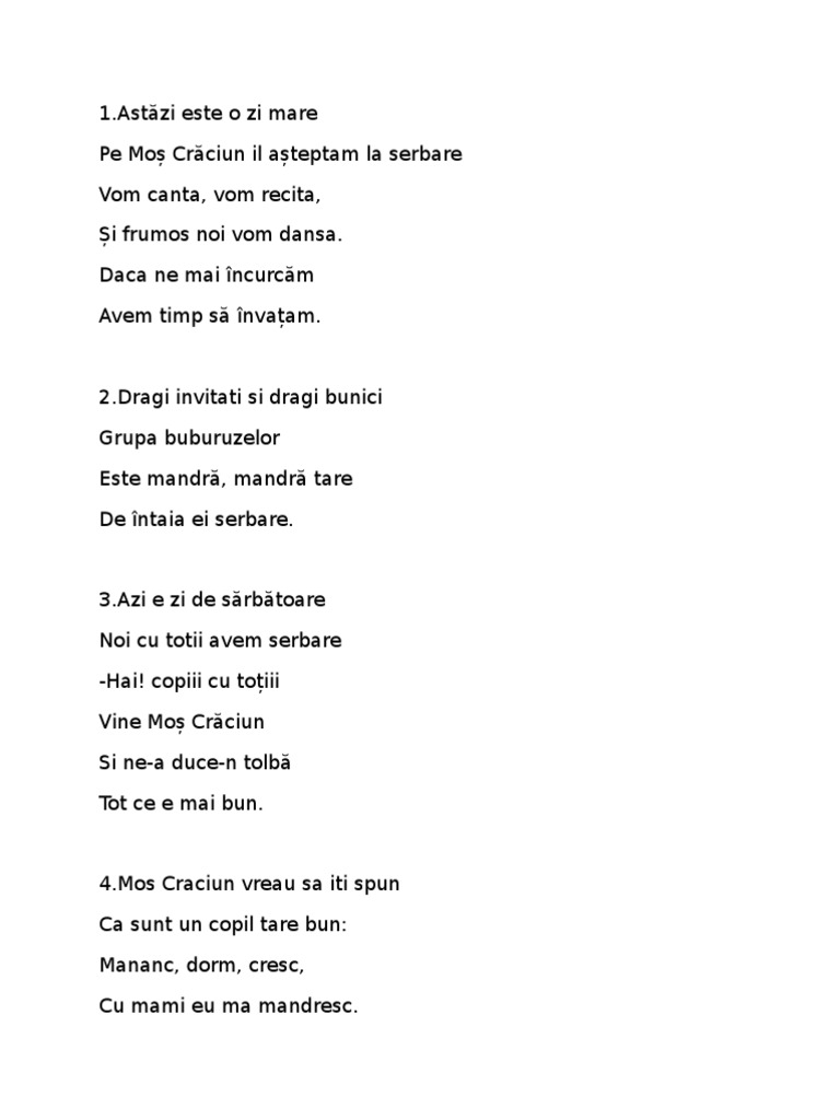 Poezii Pentru Serbarea De Craciun