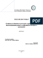 Evaluarea Proceselor Cognitive TEZA de DOCTORAT