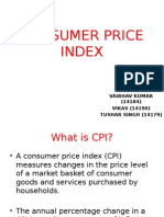Consumer Price Index: Vaibhav Kumar (14184) VIKAS (14190) TUSHAR SINGH (14179)