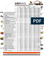 Lista de precios de maquinaria en renta para construcción