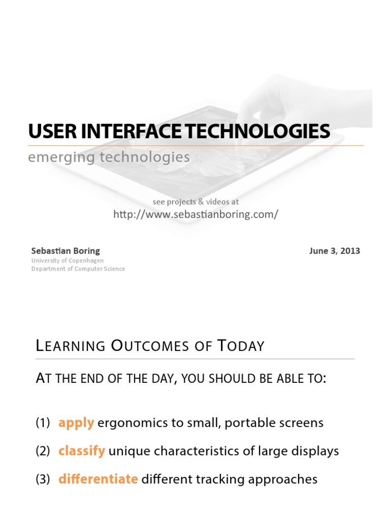 User Interface Technologies Overview | PDF | Human–Machine Interaction ...