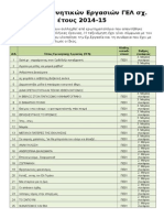 Τίτλοι Ερευνητικών Εργασιών ΓΕΛ 2014-15