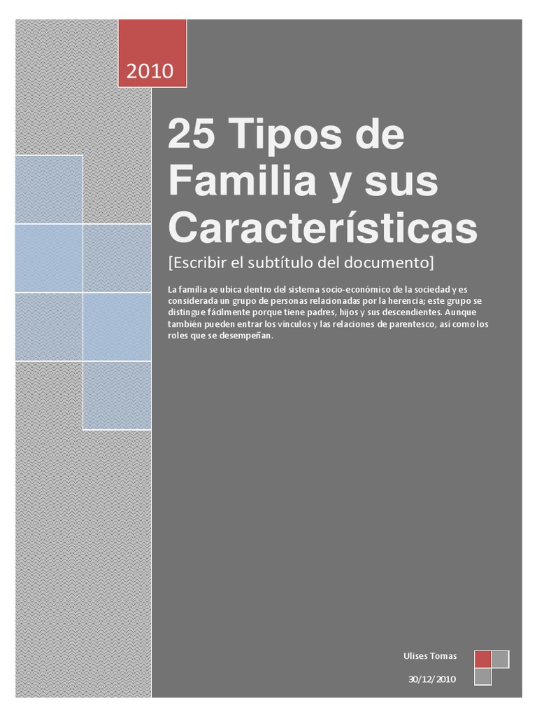 25 Tipos de Familia y Características | PDF | Familia | Adultos