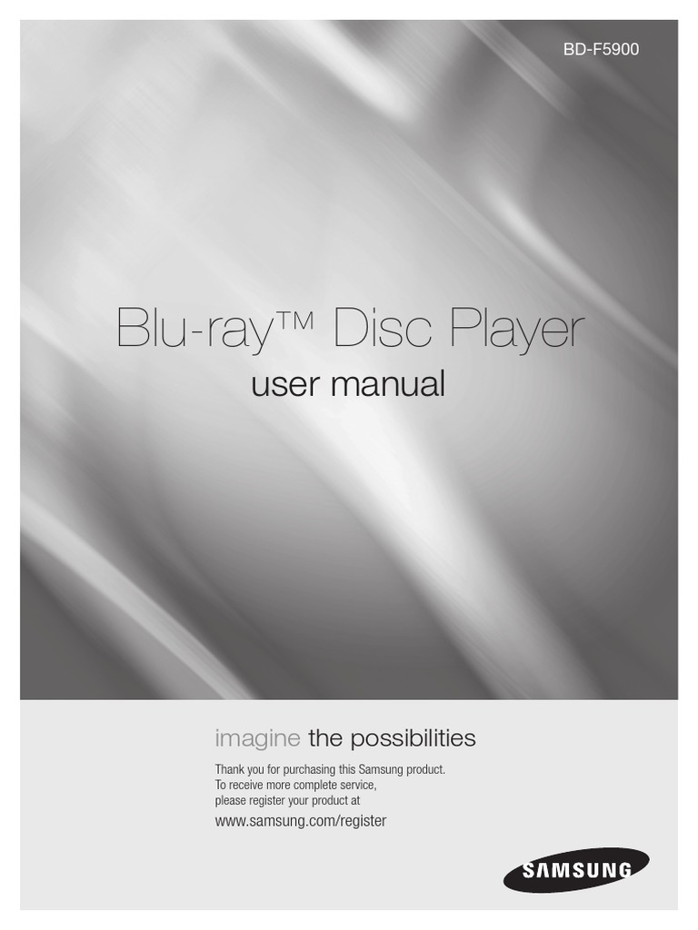 Samsung BD-5900 BluRay Player User Manual | PDF | Wi Fi | Hdmi